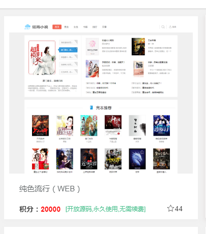 狂雨CMS小说-纯色流行(WEB)电脑模版,免费破解版使用教程