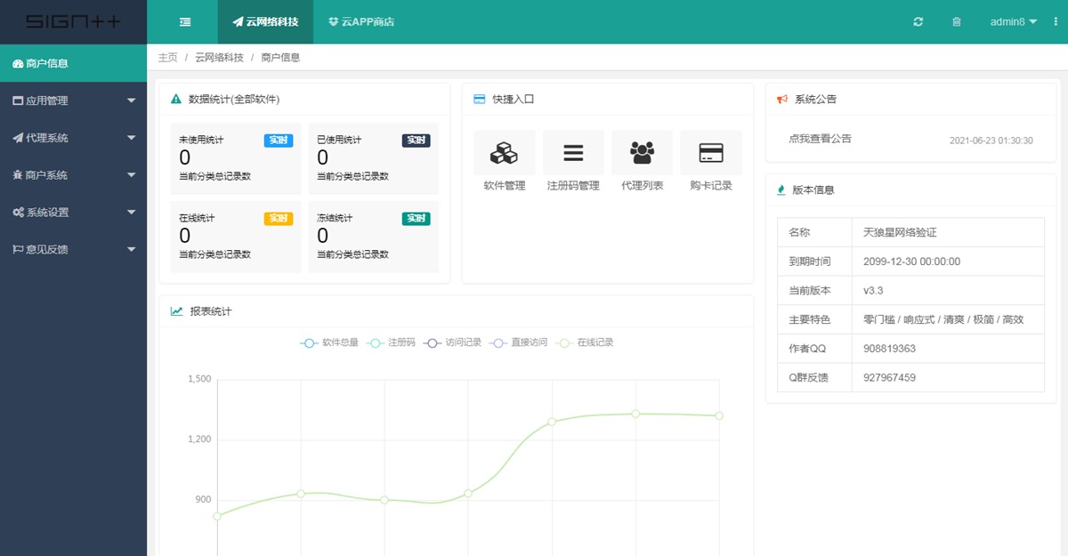 天狼星网络验证源码/官方正版/内附搭建教程